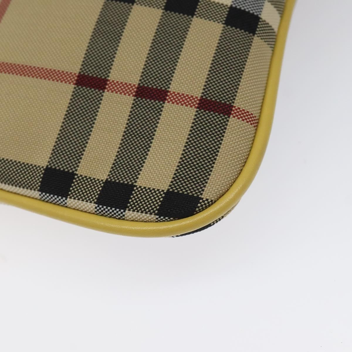 Burberry BURBERRY Nova Check Shoulder Bag Canvas Beige Gold Authentic 114865