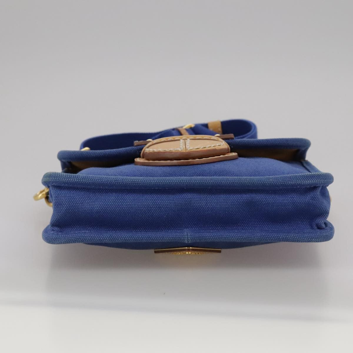 Prada PRADA Shoulder Bag Canvas Blue Authentic 111326