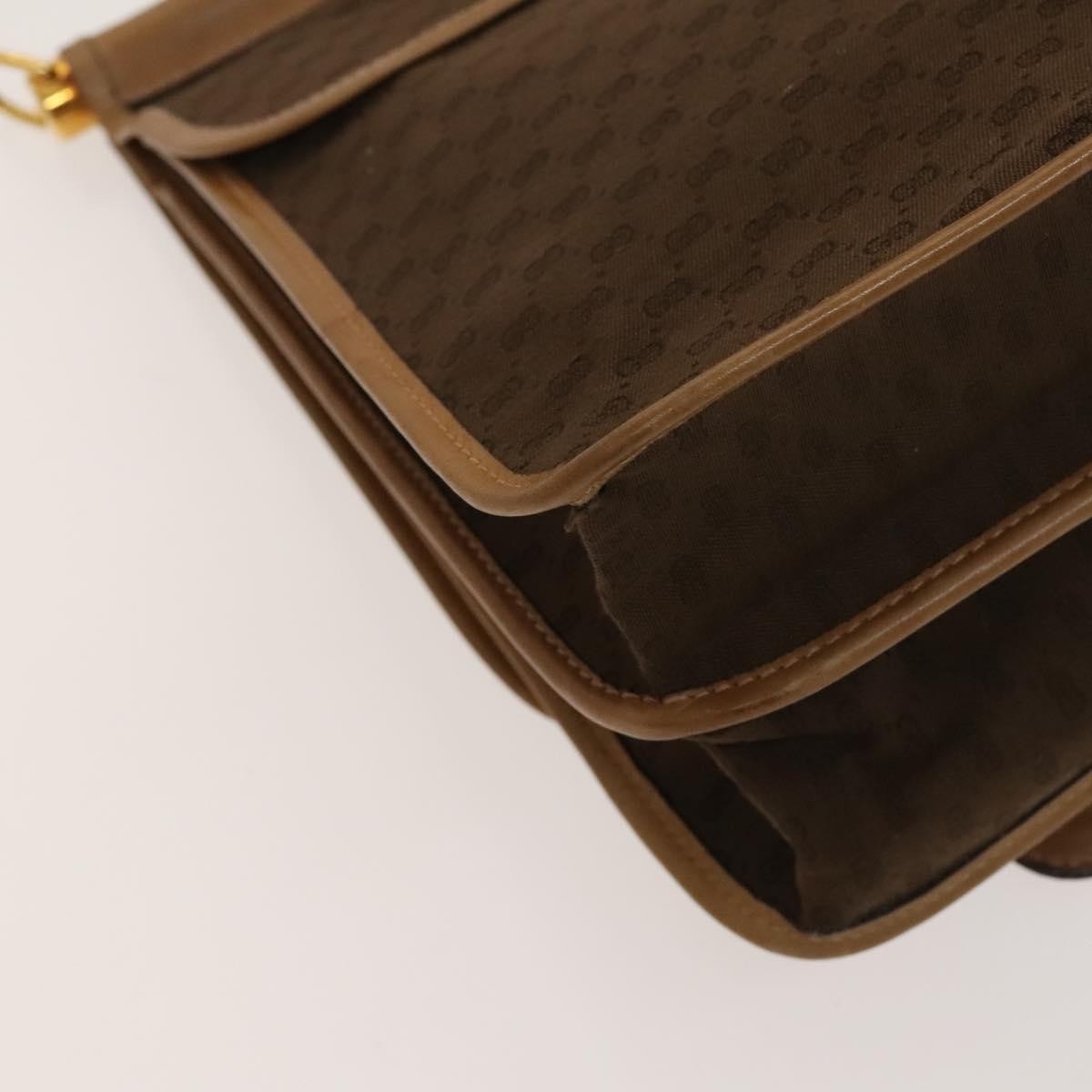 Gucci GUCCI Micro GG Canvas Hand Bag 2way Brown Gold Authentic 121561