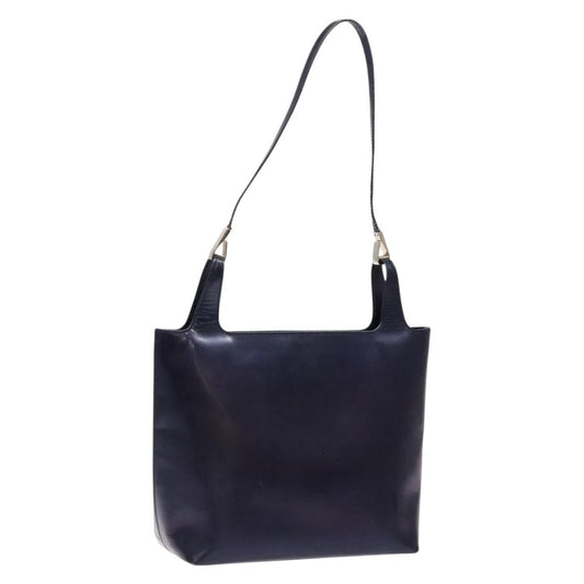 Gucci GUCCI Shoulder Bag Enamel Navy Silver Authentic bs28873