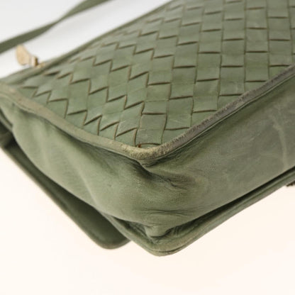 BOTTEGAVENETA BOTTEGAVENETA BOTTEGA VENETA INTRECCIATO Shoulder Bag Leather Khaki Gold Authentic BSZ346