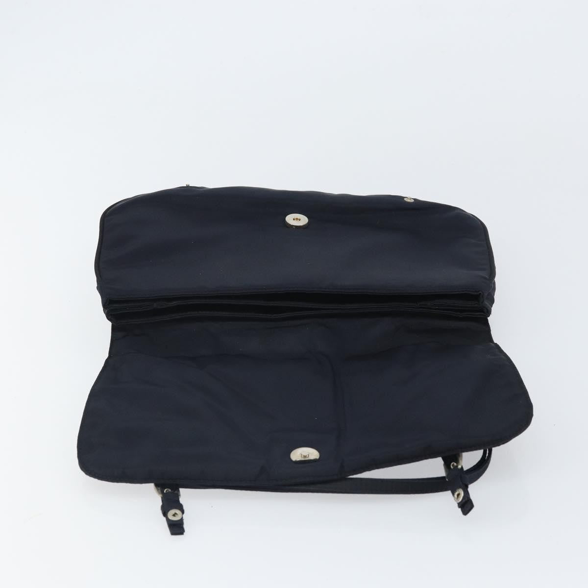 Prada PRADA Shoulder Bag Nylon Navy Silver Authentic 162420