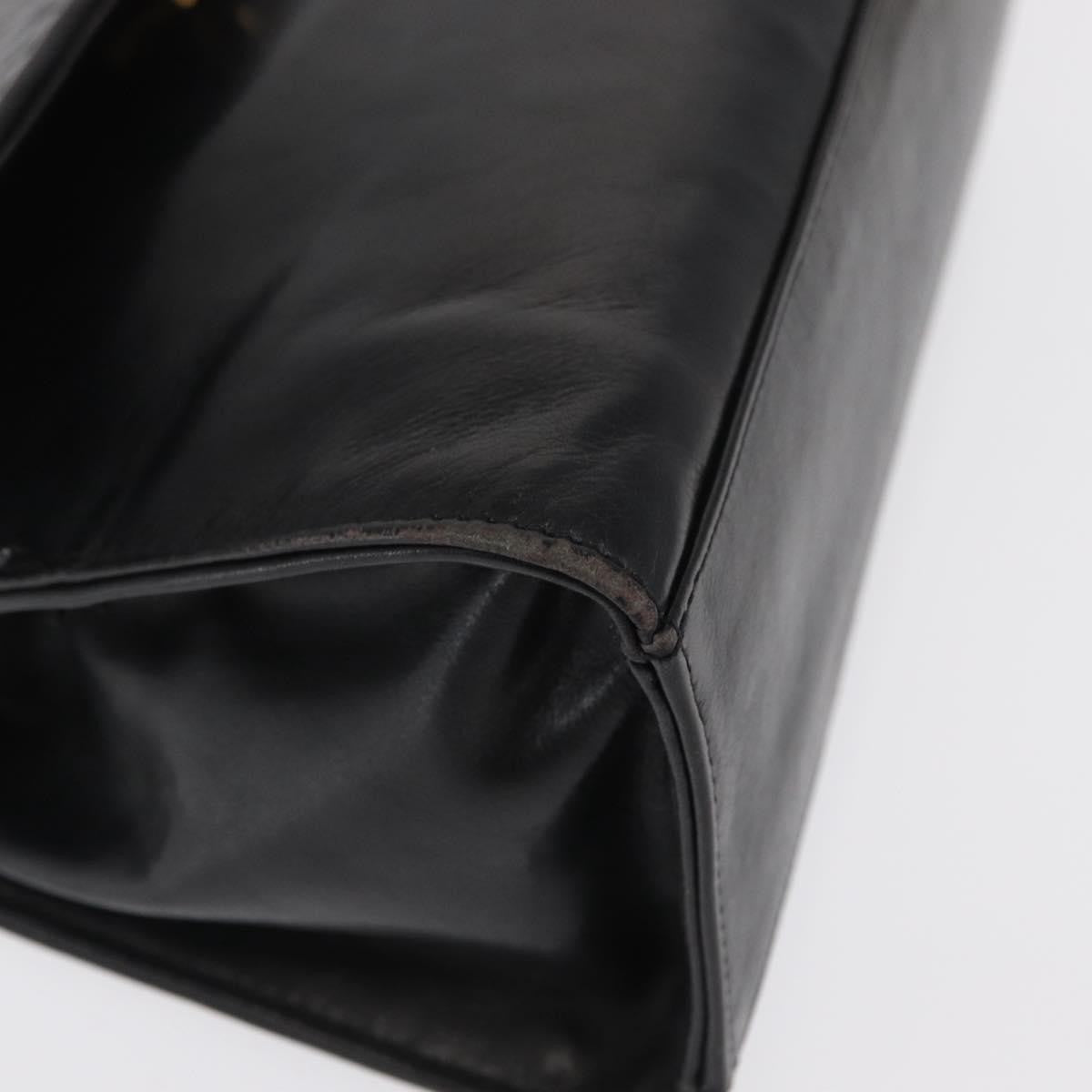 Fendi FENDI Hand Bag Leather Black Gold Authentic 169891