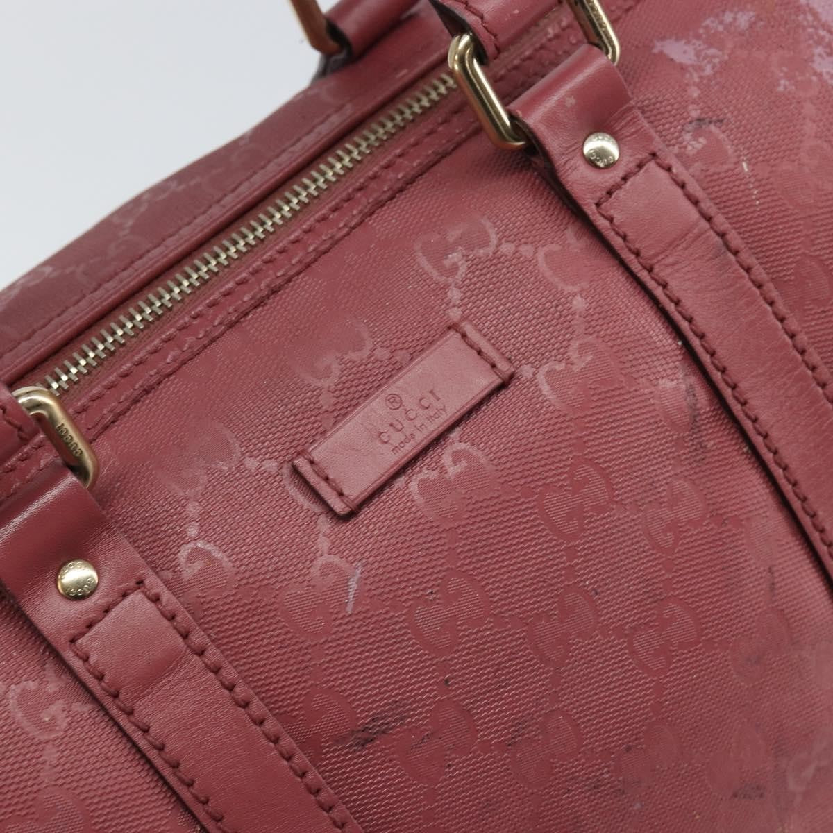 Gucci GUCCI GG Implementation Boston Bag PVC Gold Pink 193603 Authentic 166330