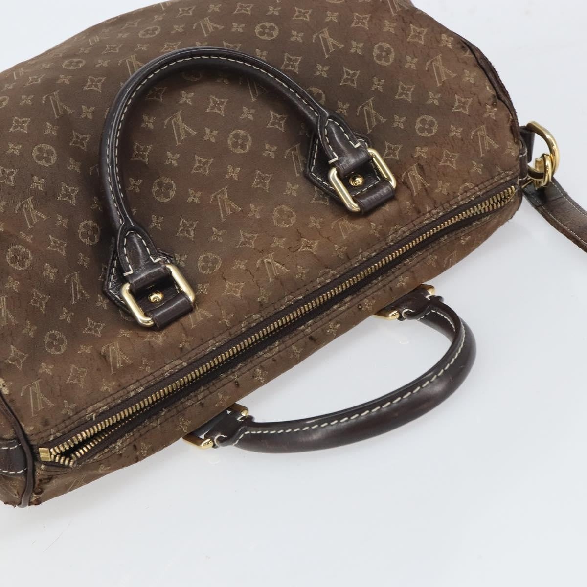 Louis Vuitton LOUIS VUITTON Mini Lin Speedy Bandouliere 30 Bag Brown M95224 Authentic BA9878