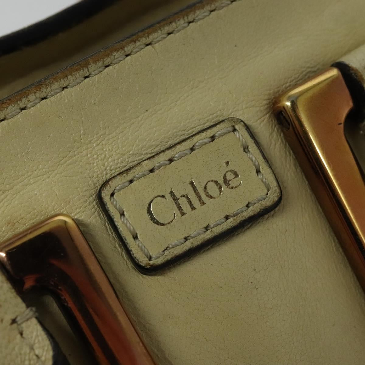 Chloé Chloé Chloe Etel Hand Bag Leather 2way Ivory Gold Authentic 138190