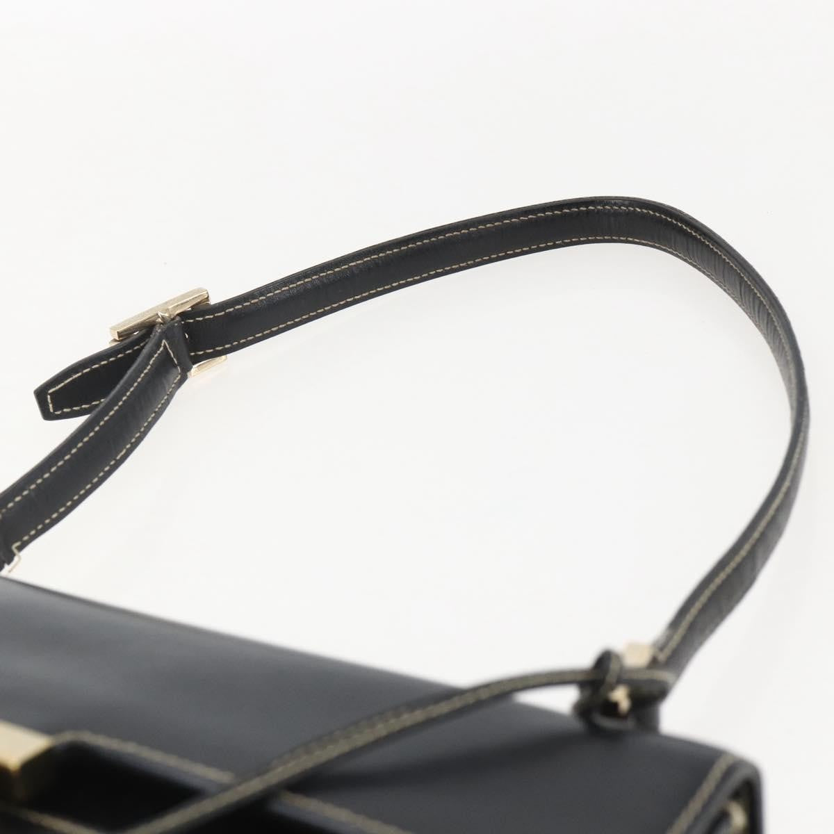 Gucci GUCCI Shoulder Bag Leather Black Gold 001 4214 Authentic 148566