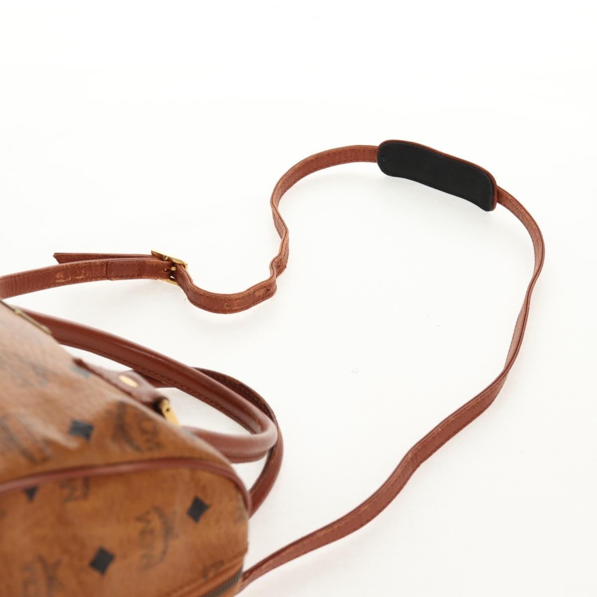 MCM MCM Logogram Vicetos Hand Bag PVC Leather 2way Brown Gold Authentic 158823