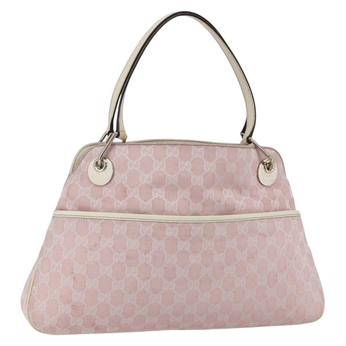 Gucci GUCCI GG Canvas Tote Bag Pink Gold 121023 Authentic ep11753