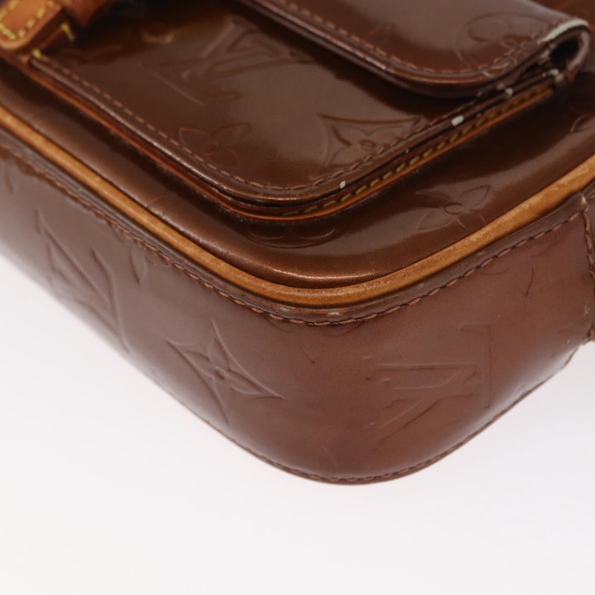 Louis Vuitton LOUIS VUITTON Monogram Vernis Christy MM Shoulder Bag Bronze M91109 Authentic 162684