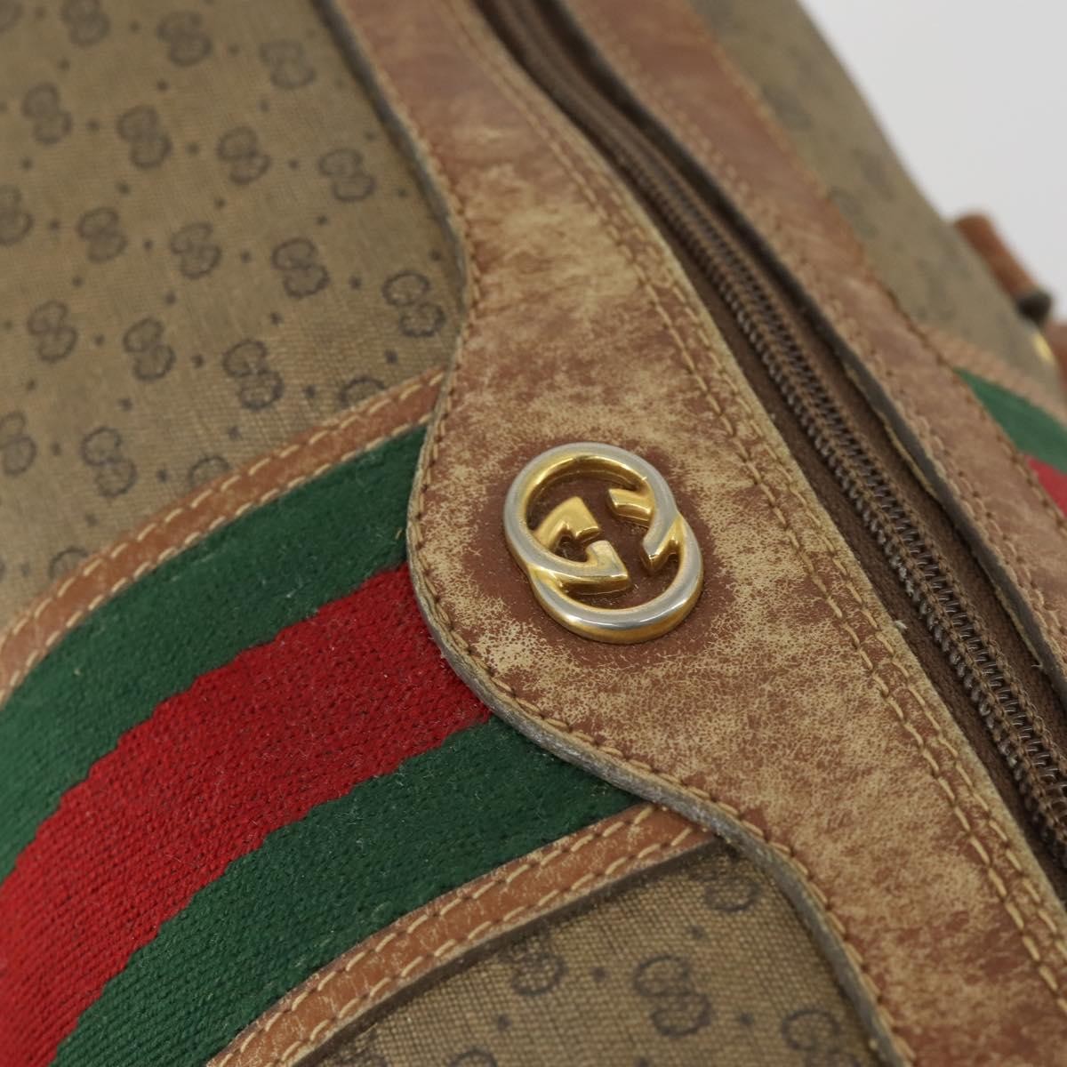 Gucci GUCCI Micro GG Supreme Web Sherry Line Bag PVC Beige 002 58 4422 Authentic 160595