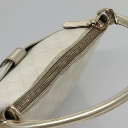 Gucci GUCCI GG Supreme Shoulder Bag PVC White Gold 190258 Authentic SW1471