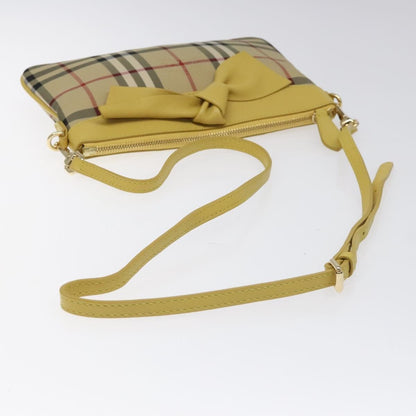 Burberry BURBERRY Nova Check Shoulder Bag Canvas Beige Gold Authentic 114865