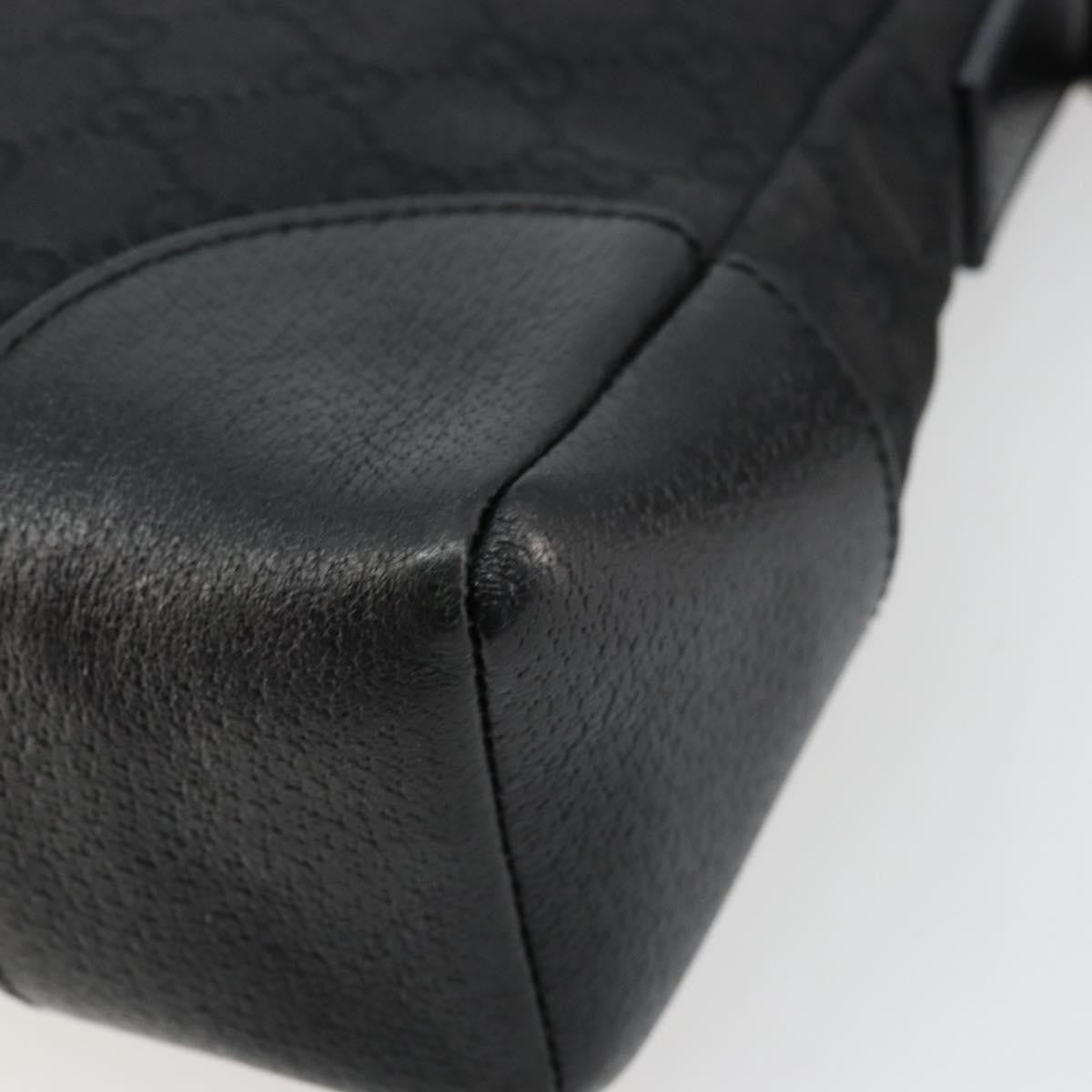 Gucci GUCCI GG Canvas Shoulder Bag Black Silver 114273 Authentic ep14561