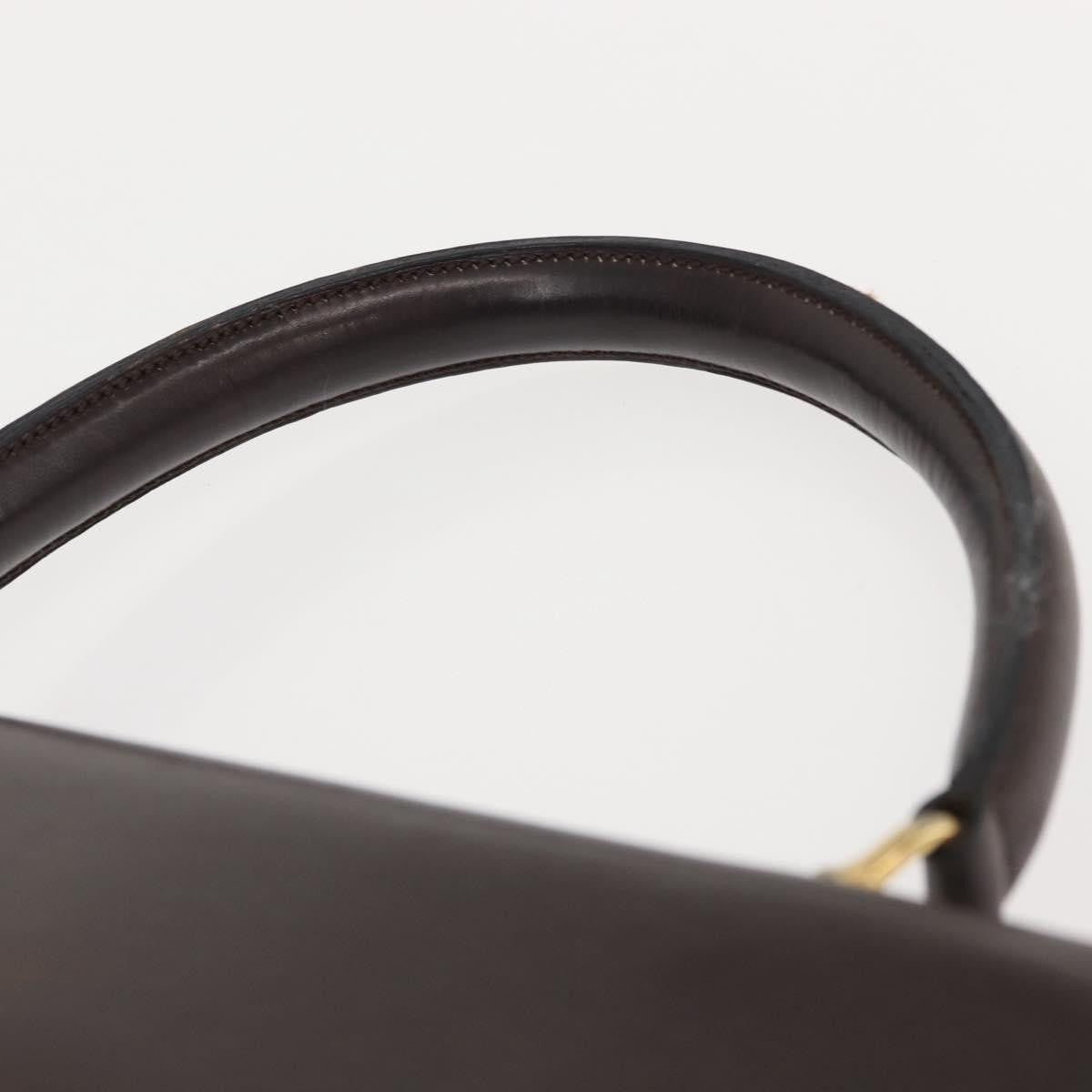 Celine CELINE Hand Bag Leather Brown Gold Authentic fm4934