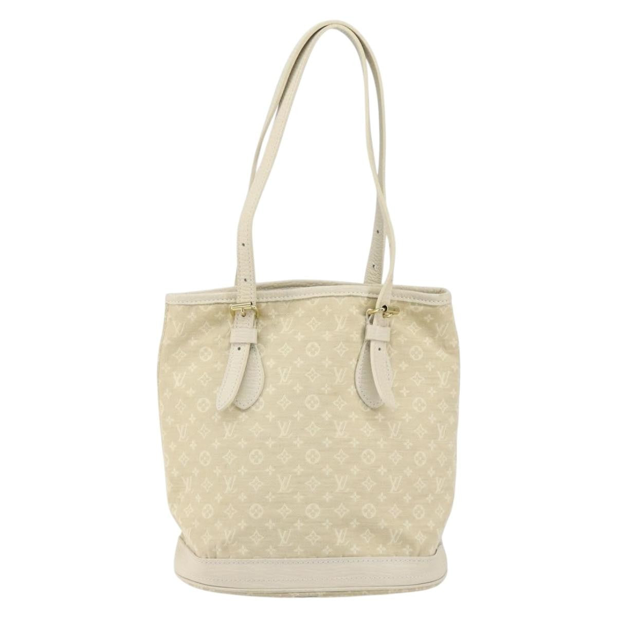 Louis Vuitton LOUIS VUITTON Monogram Mini Lin Bucket PM Shoulder Bag Dunne M95316 Authentic 153514