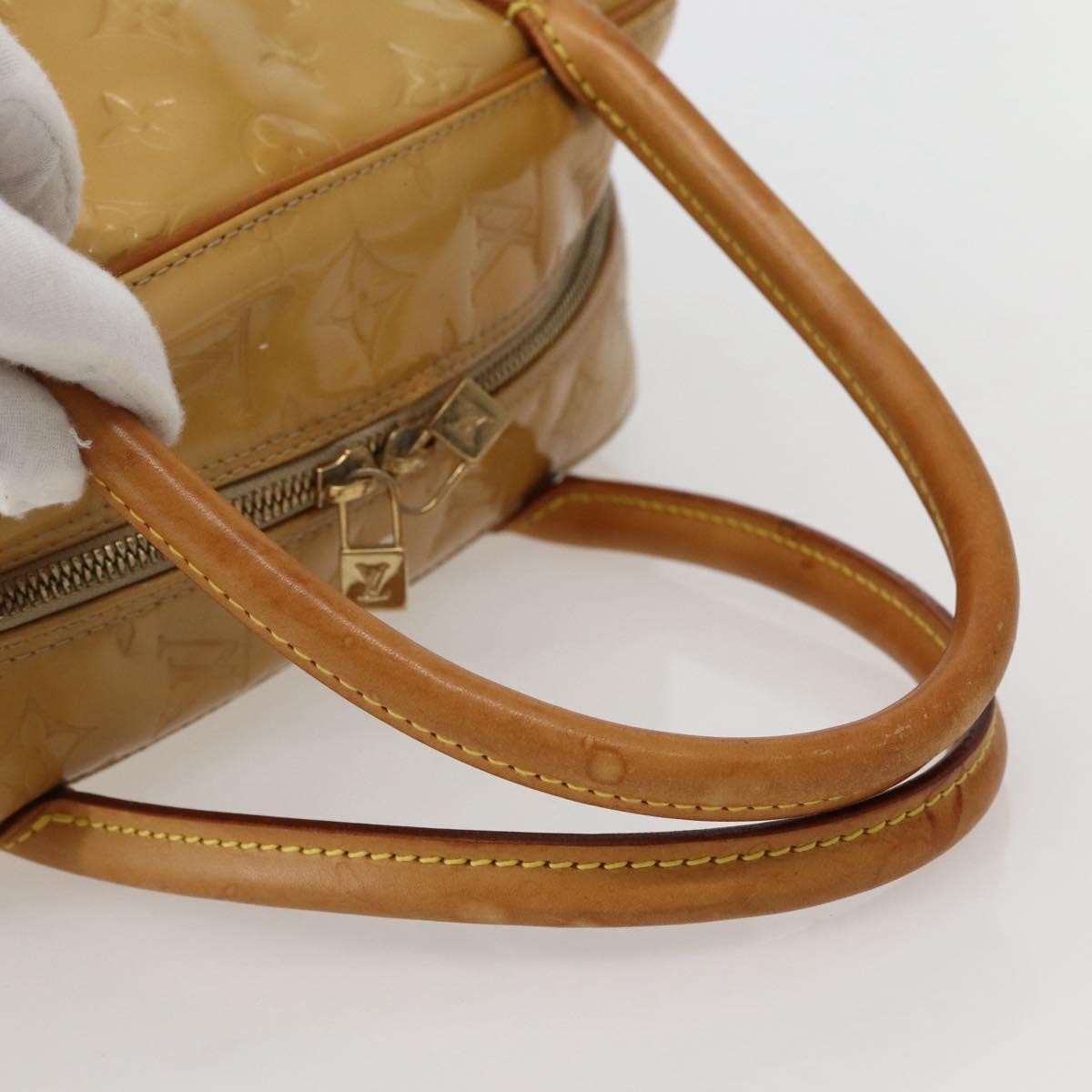 Louis Vuitton LOUIS VUITTON Monogram Vernis Tompkins Square Hand Bag Beige M91149 Authentic hk3021