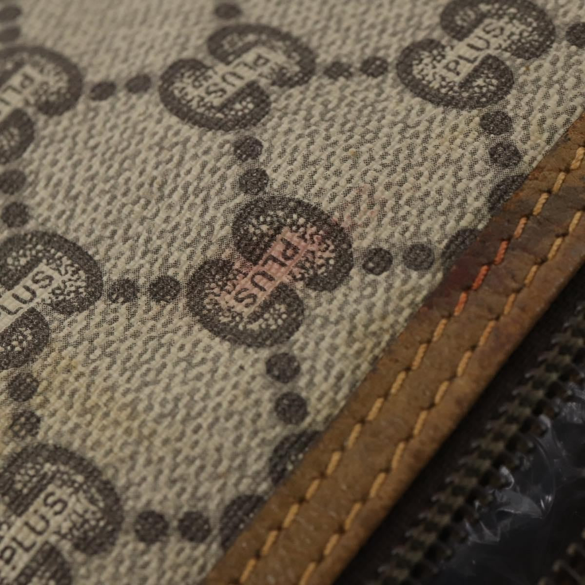Gucci GUCCI GG Plus Supreme Web Sherry Line Boston Bag PVC Beige Authentic 173664