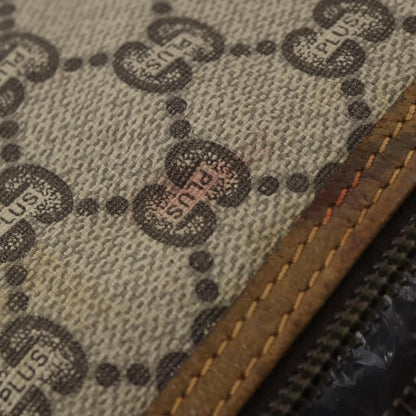 Gucci GUCCI GG Plus Supreme Web Sherry Line Boston Bag PVC Beige Authentic 173664