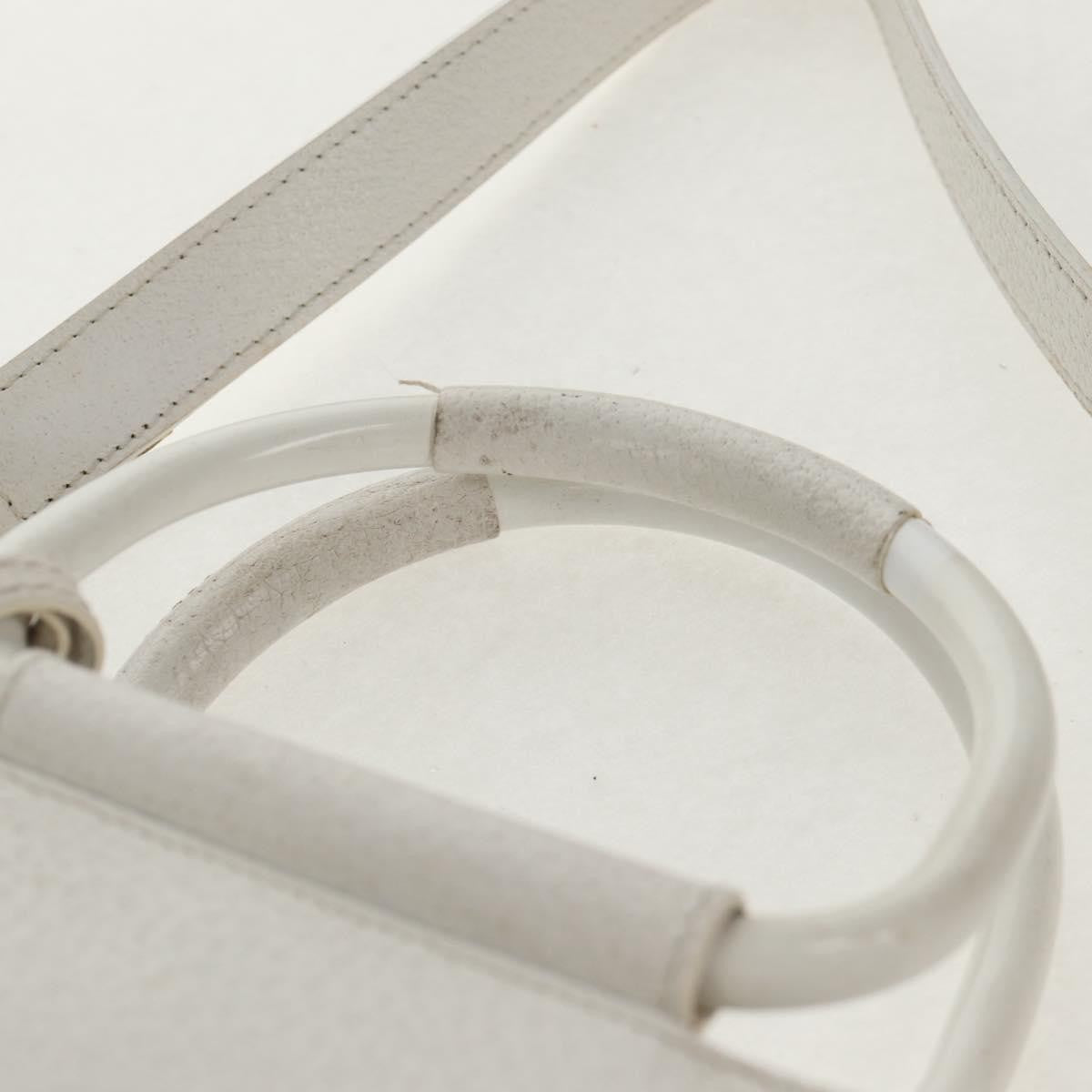 Gucci GUCCI Hand Bag Leather 2way White Silver 000 2058 0307 5 Authentic bs31539