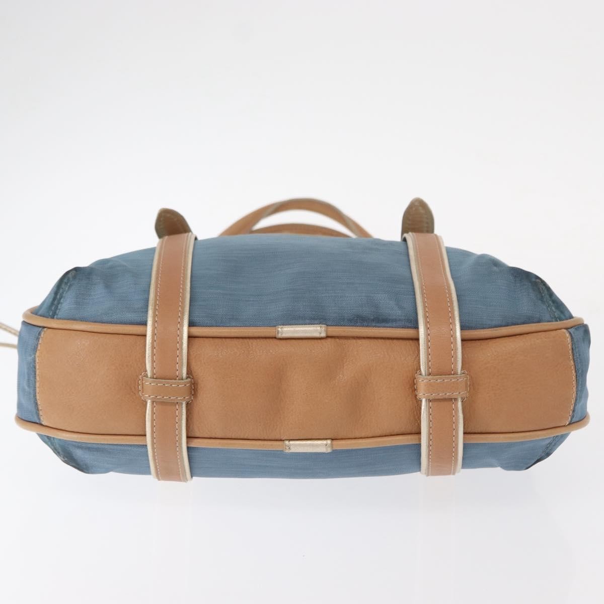 Loewe LOEWE Anagram Hand Bag Nylon Blue Gold Authentic bs31204
