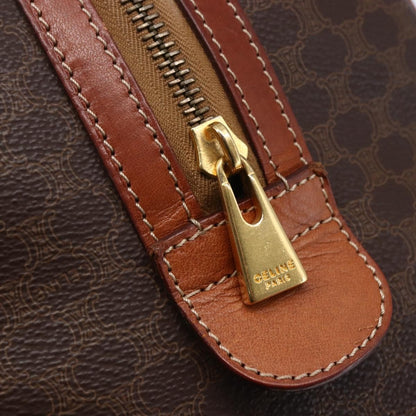 Celine CELINE Macadam Canvas Mini Boston Bag PVC Leather Brown Authentic ki6058