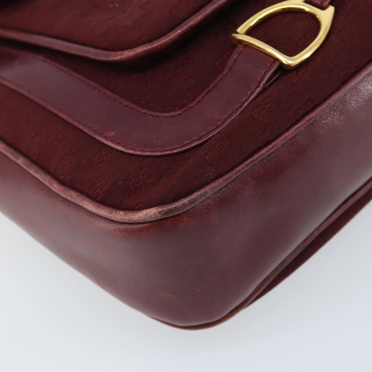 Gucci GUCCI Micro GG Supreme Shoulder Bag Bordeaux Gold Authentic ep13943