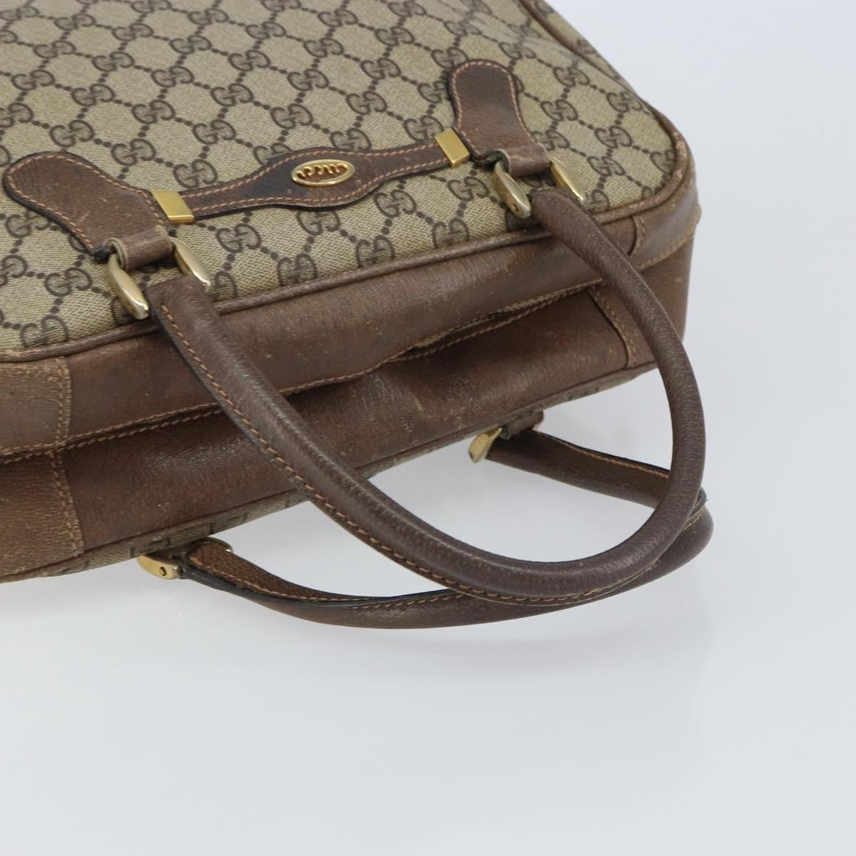 Gucci GUCCI GG Supreme Boston Bag PVC Beige Gold Authentic 156838