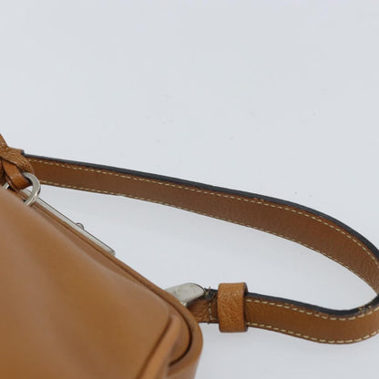 Prada PRADA Hand Bag Leather Brown Silver Authentic yk19954
