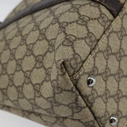 Gucci GUCCI GG Supreme Tote Bag PVC Beige Silver 114595 Authentic ep12164