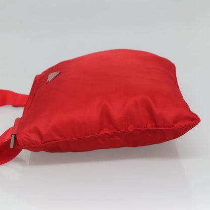 Prada PRADA Shoulder Bag Nylon Red Silver Authentic 101081