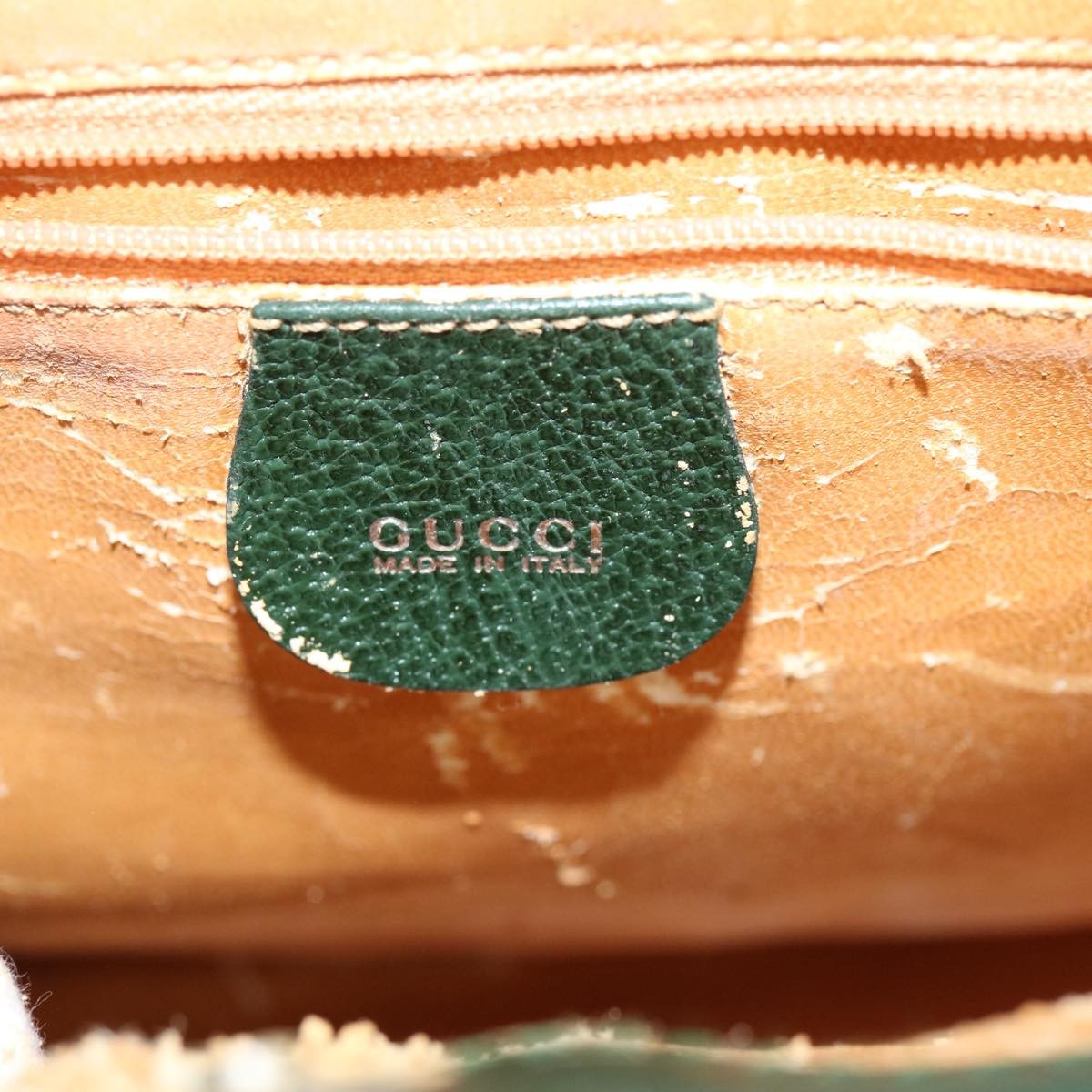 Gucci GUCCI Hand Bag Leather Green 000 2058 0307 Authentic 75505