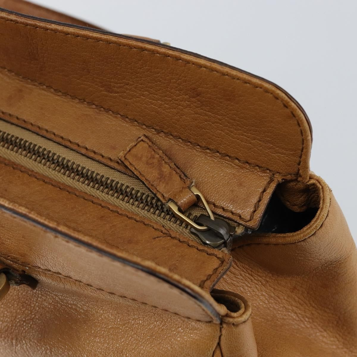 Gucci GUCCI Interlocking Hand Bag Leather Brown Gold 121551 Authentic ep11723