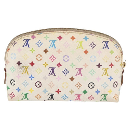 Louis Vuitton LOUIS VUITTON Multicolor Pochette Cosmetic PM Pouch White M47354 LV Authentic LNZ961 Bag