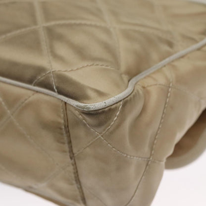 Prada PRADA Shoulder Bag Nylon Beige Silver Authentic 103773