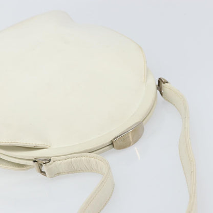 Gucci GUCCI Hand Bag Leather White Silver Authentic 170514