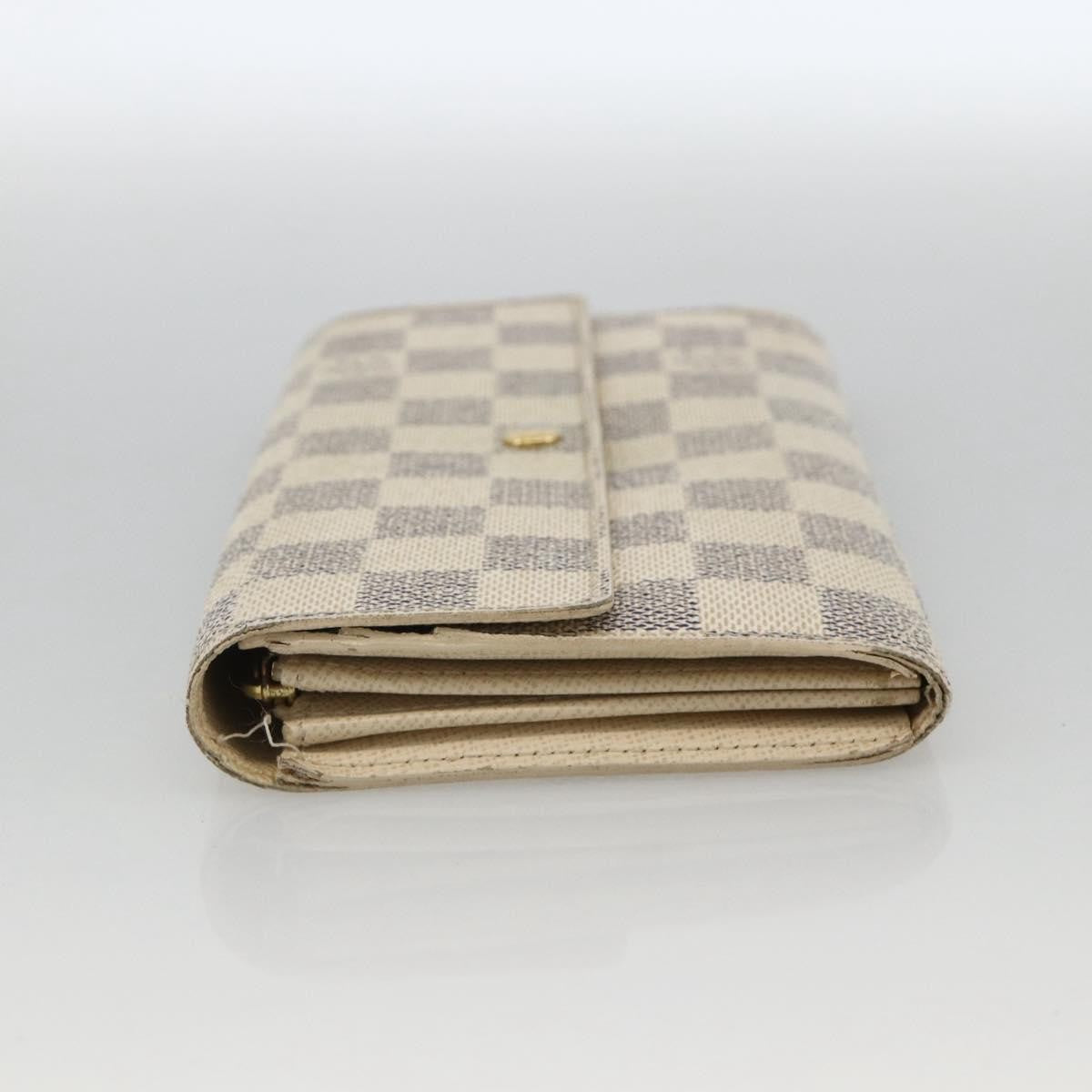 Louis Vuitton LOUIS VUITTON Damier Azur Portefeuille Sarah Long Wallet N61735 LV Authentic YKZ1187 Bag