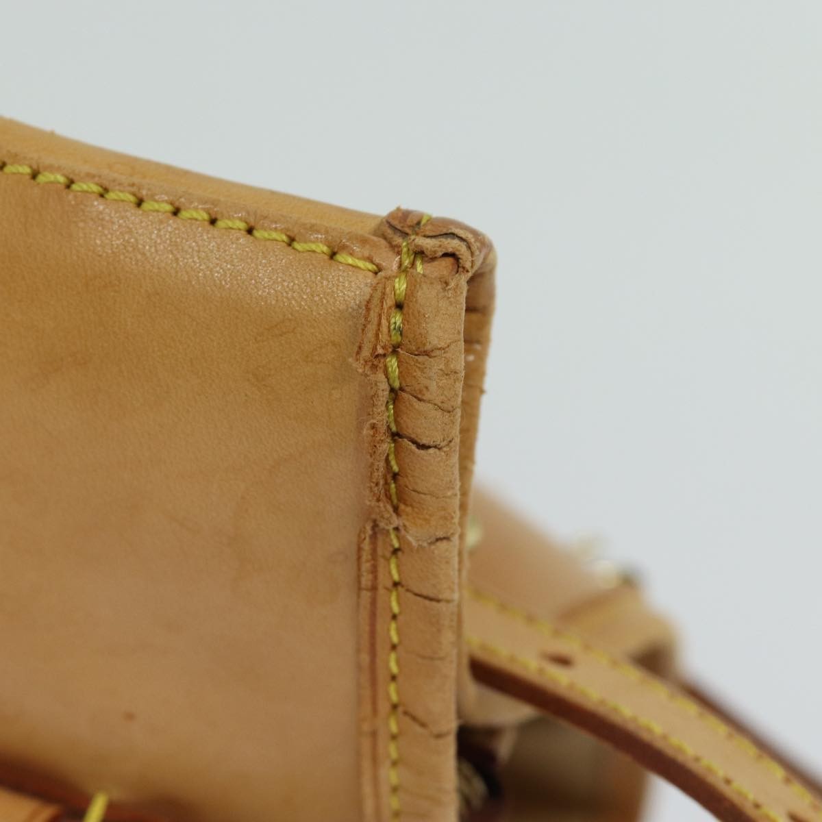 Louis Vuitton LOUIS VUITTON Nomad leather Bucket PM Shoulder Bag Beige M85001 LV Authentic 80351