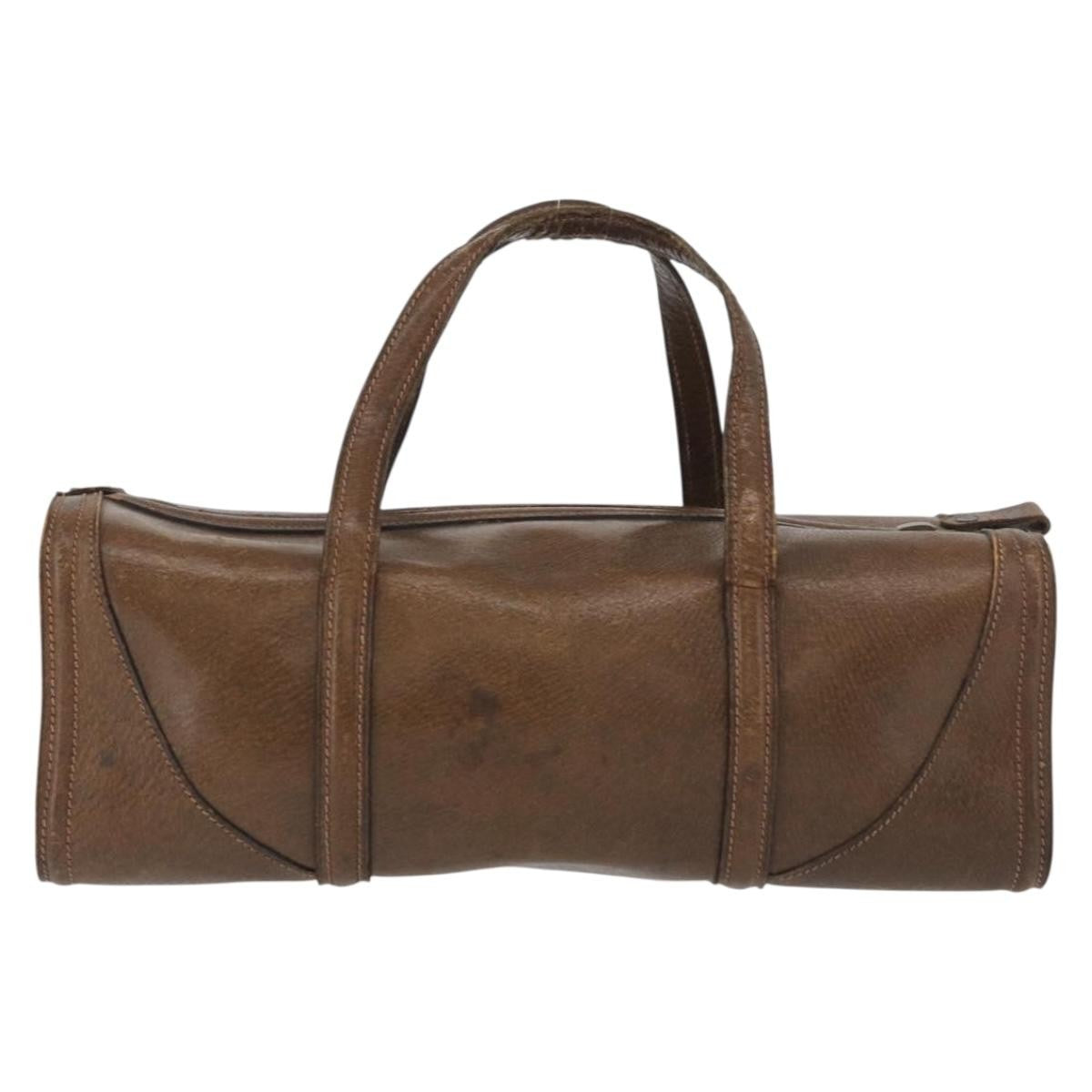 Gucci GUCCI Hand Bag Leather Brown Authentic 173031