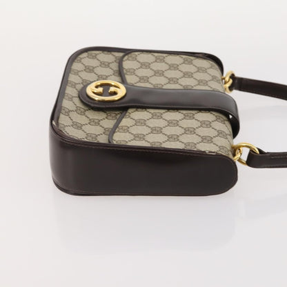 Gucci GUCCI GG Supreme GG Crystal GG Canvas Bag PVC 4 Set Navy Beige Authentic YKZ424