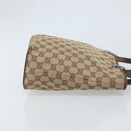 Gucci GUCCI GG Canvas Tote Bag Beige Silver 31244 Authentic LNZ092