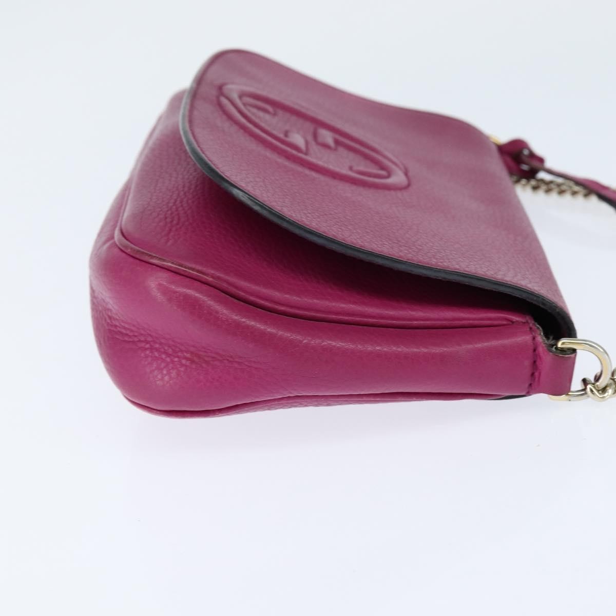 Gucci GUCCI Chain Soho Shoulder Bag Leather Pink Gold 336752 Authentic 150086