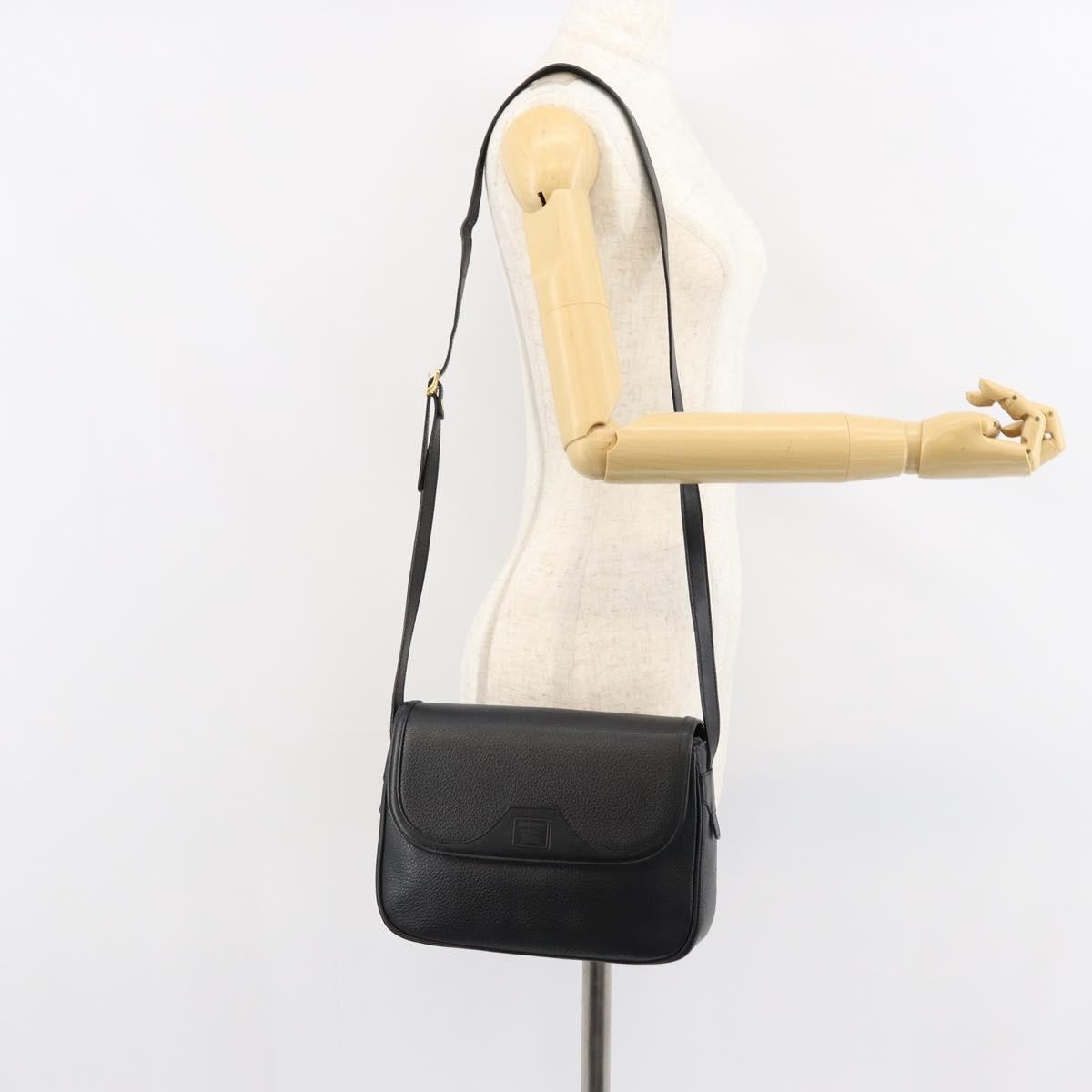 Burberrys Burberrys Nova Check Shoulder Bag Leather Black Gold Authentic bs30325