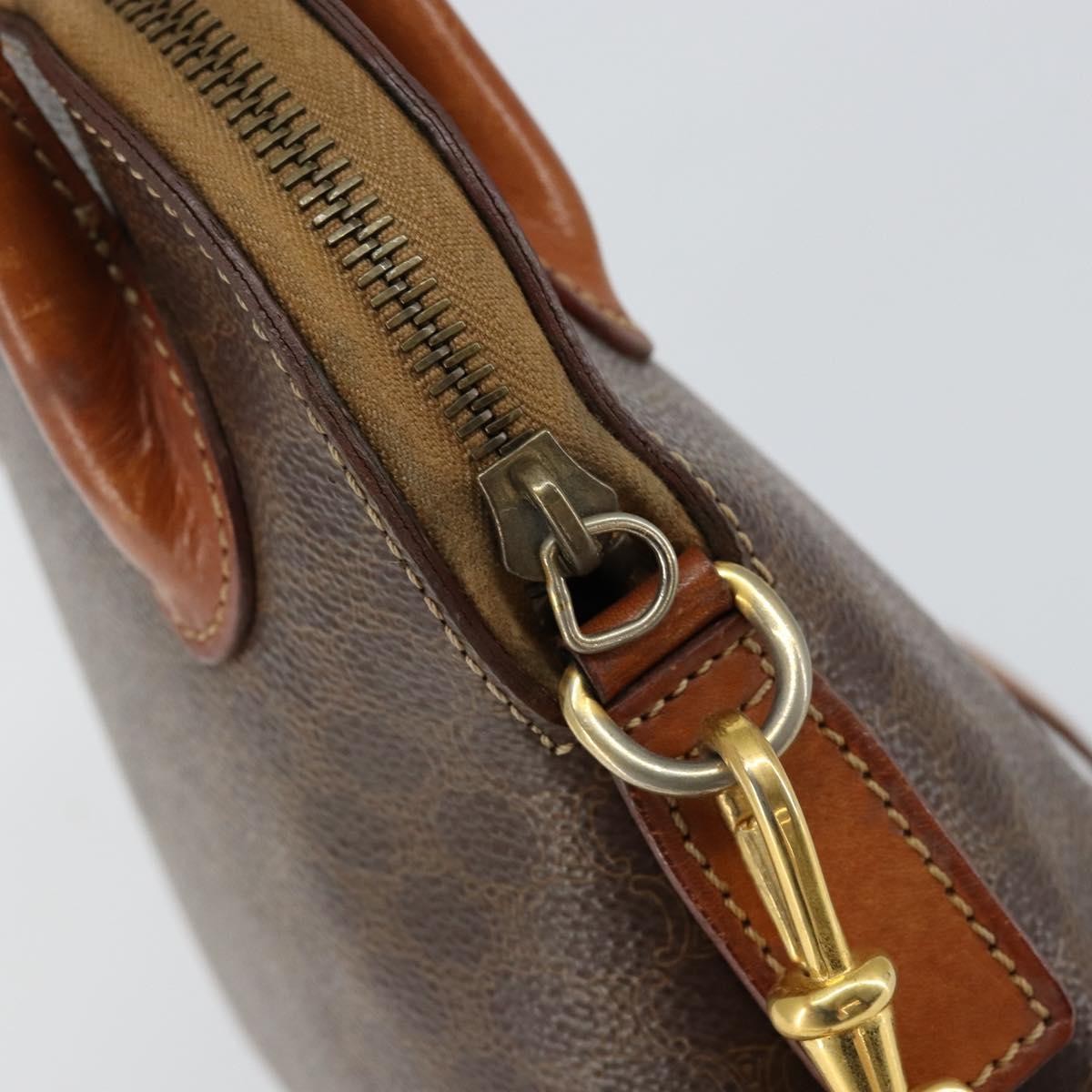 Celine CELINE Macadam Canvas Hand Bag PVC 2way Brown Gold Authentic 151939