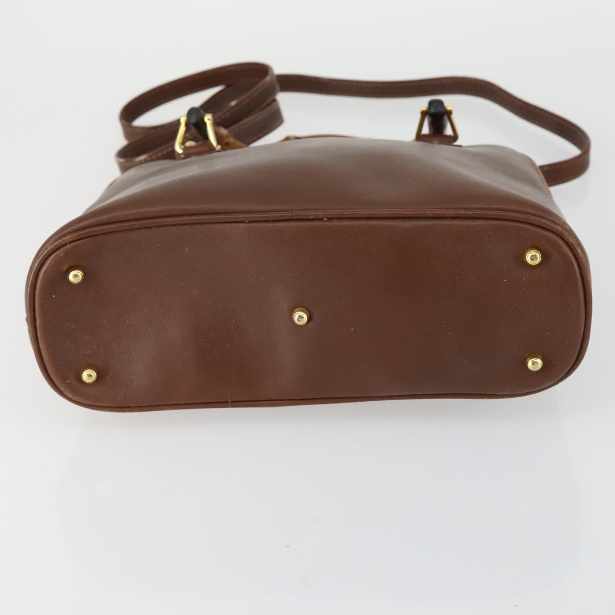 Gucci GUCCI Bamboo Hand Bag Leather 2way Brown Gold 000 2865 0290 Authentic 151596
