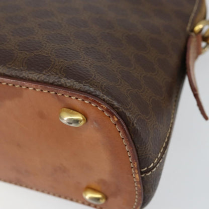 Celine CELINE Macadam Canvas Hand Bag PVC 2way Brown Gold Authentic 151939