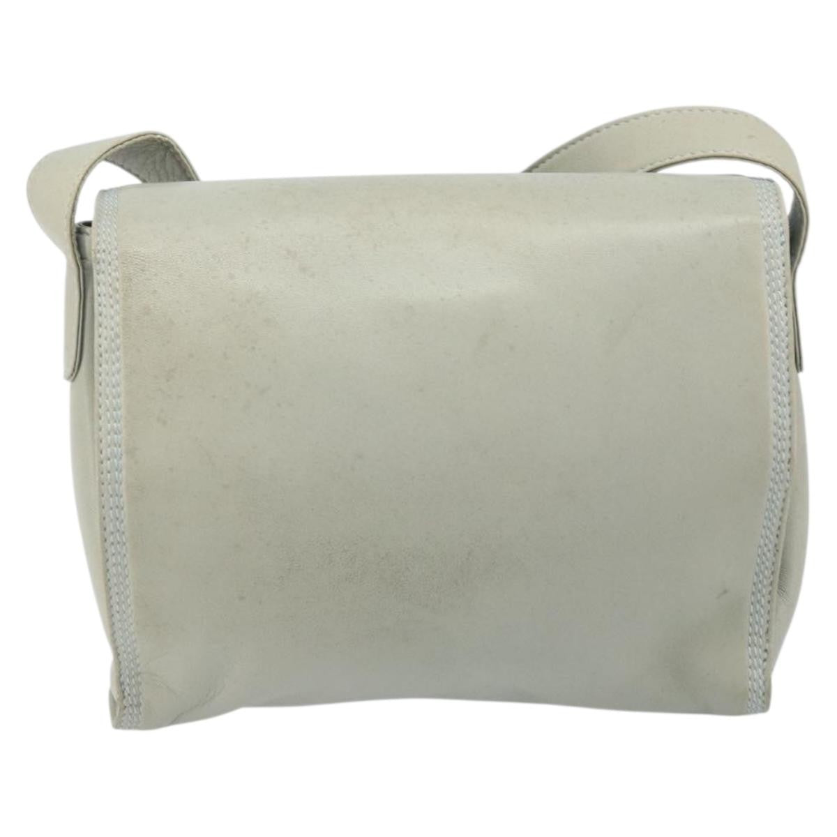 Loewe LOEWE Anagram Shoulder Bag Leather Gray Gold Authentic 166708