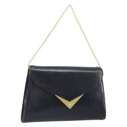 Givenchy GIVENCHY Chain Hand Bag Leather Black Gold Authentic 172216