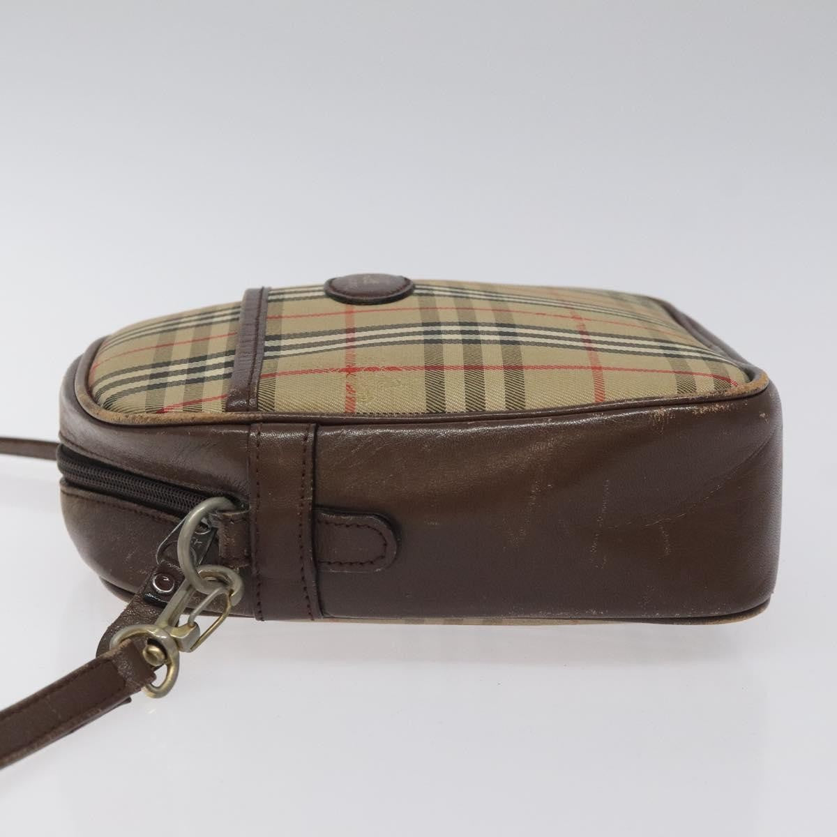 Burberrys Burberrys Nova Check Shoulder Bag Canvas Beige Gold Authentic BA1424