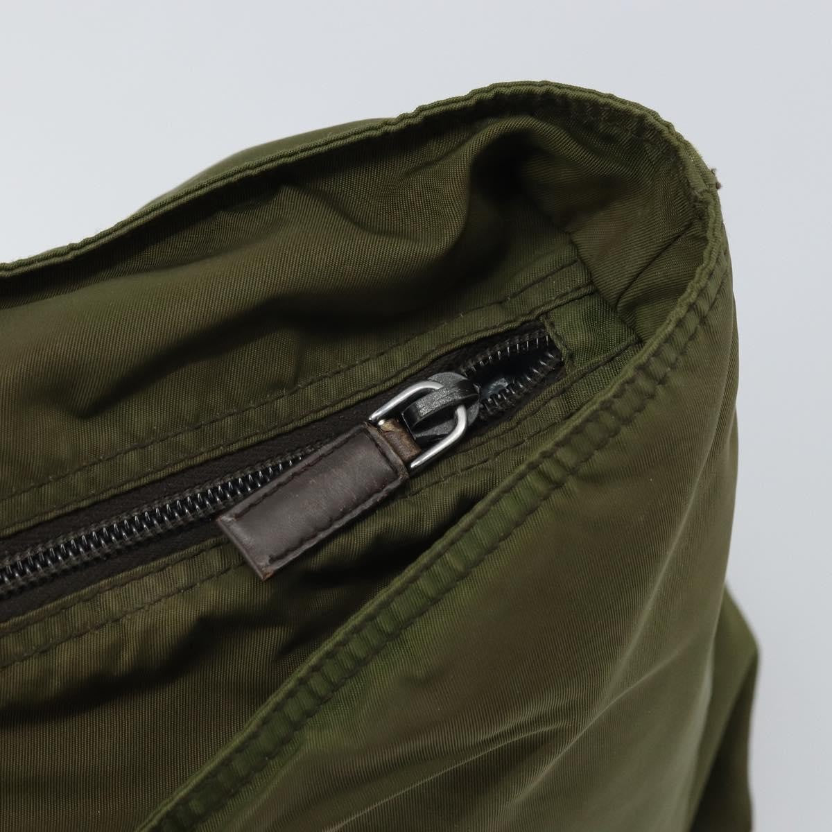 Prada PRADA Tote Bag Nylon Green Silver Authentic 157537